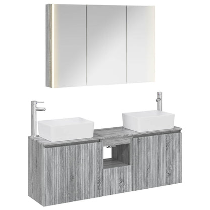 Bathroom Cabinet Set 4 pcs Grey Sonoma Engineered Wood