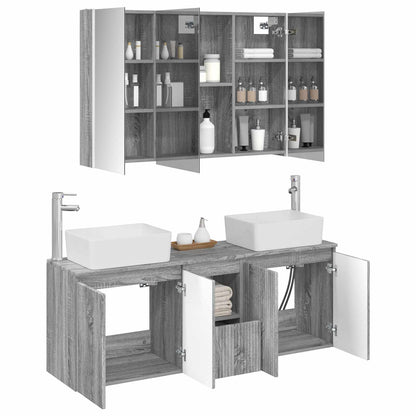Bathroom Cabinet Set 4 pcs Grey Sonoma Engineered Wood