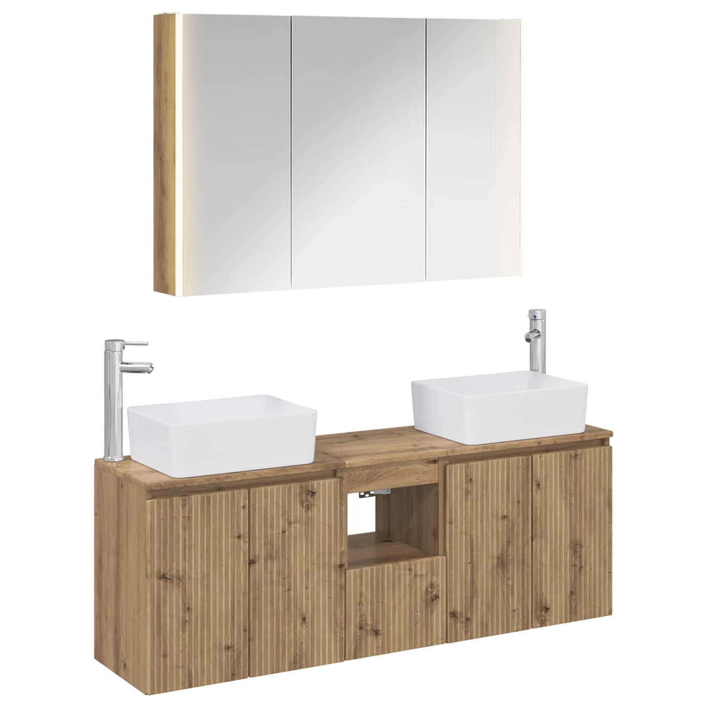 Bathroom Cabinet Set 4 pcs Artisan Oak Engineered Wood
