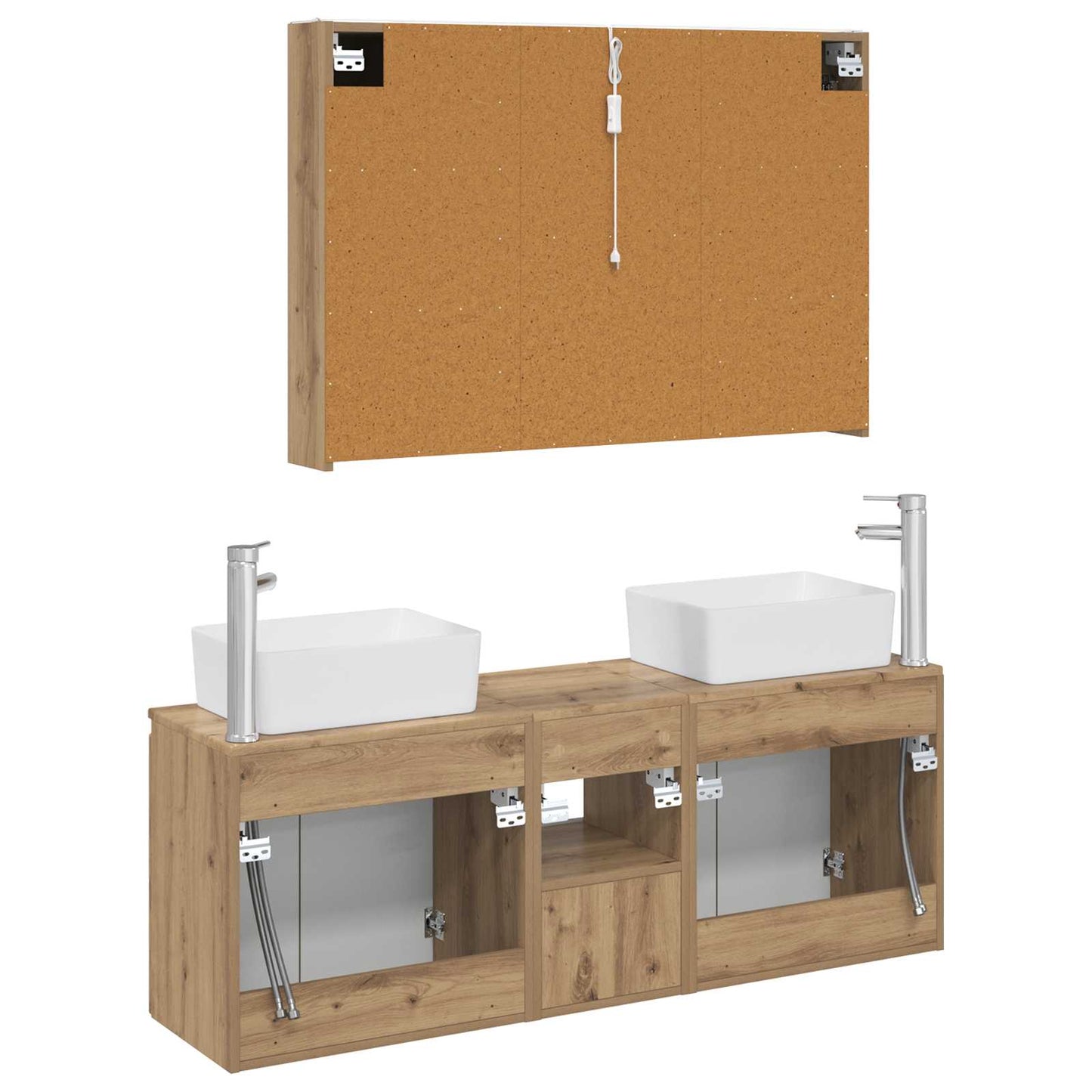 Bathroom Cabinet Set 4 pcs Artisan Oak Engineered Wood