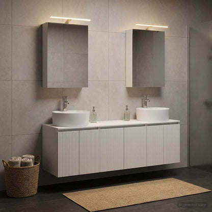 Bathroom Cabinet Set 5 pcs White Engineered Wood