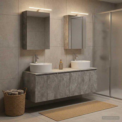 Bathroom Cabinet Set 5 pcs Concrete Grey Engineered Wood