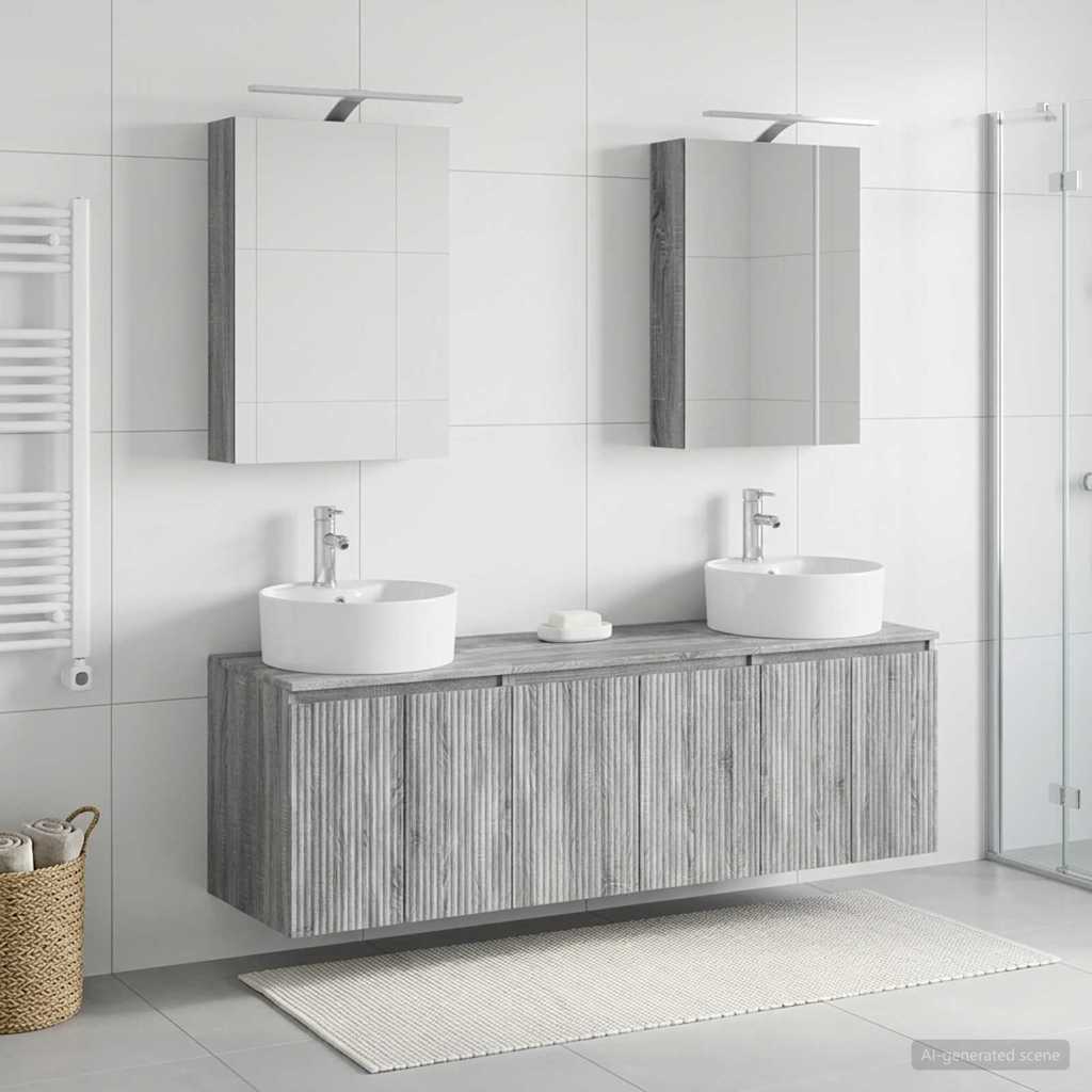 Bathroom Cabinet Set 5 pcs Grey Sonoma Engineered Wood