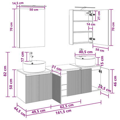 Bathroom Cabinet Set 5 pcs Grey Sonoma Engineered Wood