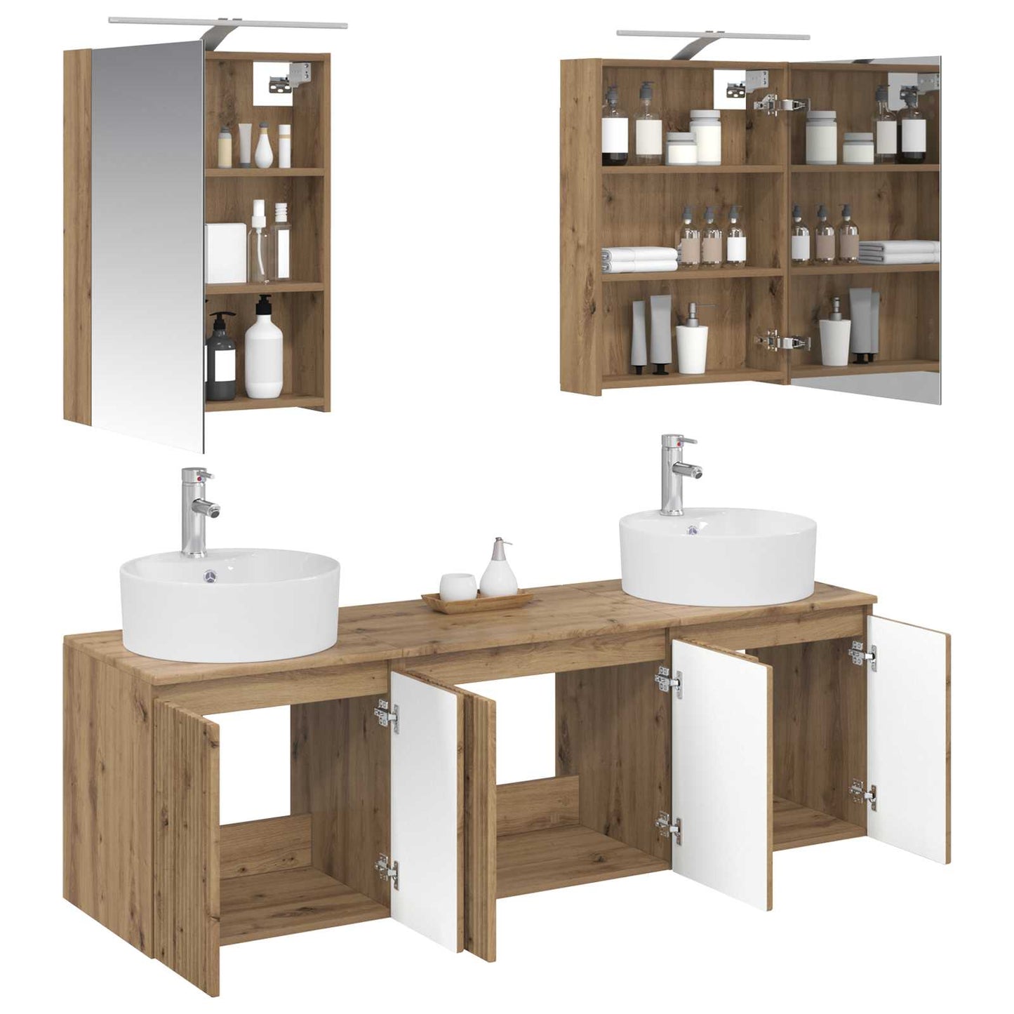 Bathroom Cabinet Set 5 pcs Artisan Oak Engineered Wood