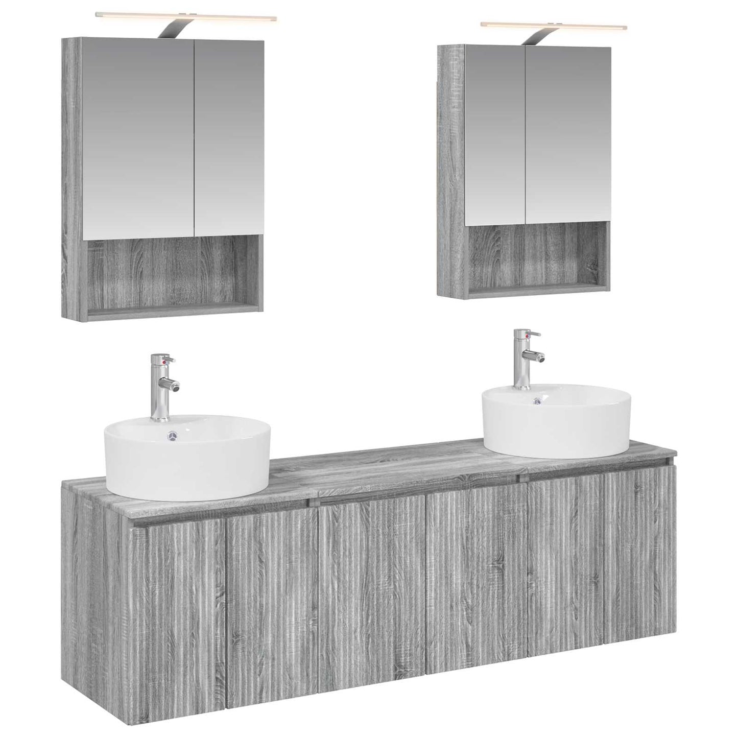 Bathroom Cabinet Set 5 pcs Grey Sonoma Engineered Wood