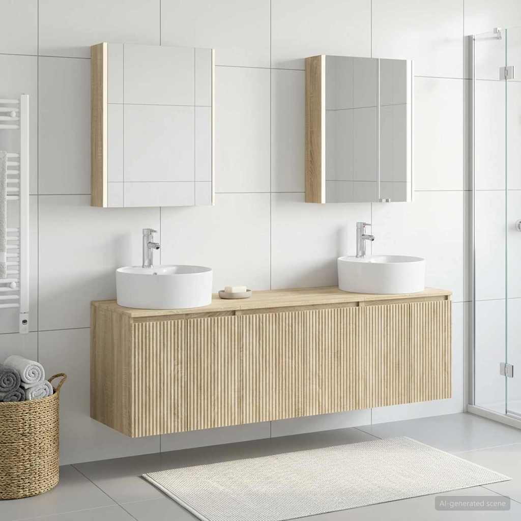 Bathroom Cabinet Set 5 pcs Sonoma Oak Engineered Wood