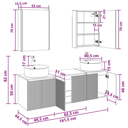 Bathroom Cabinet Set 5 pcs Concrete Grey Engineered Wood