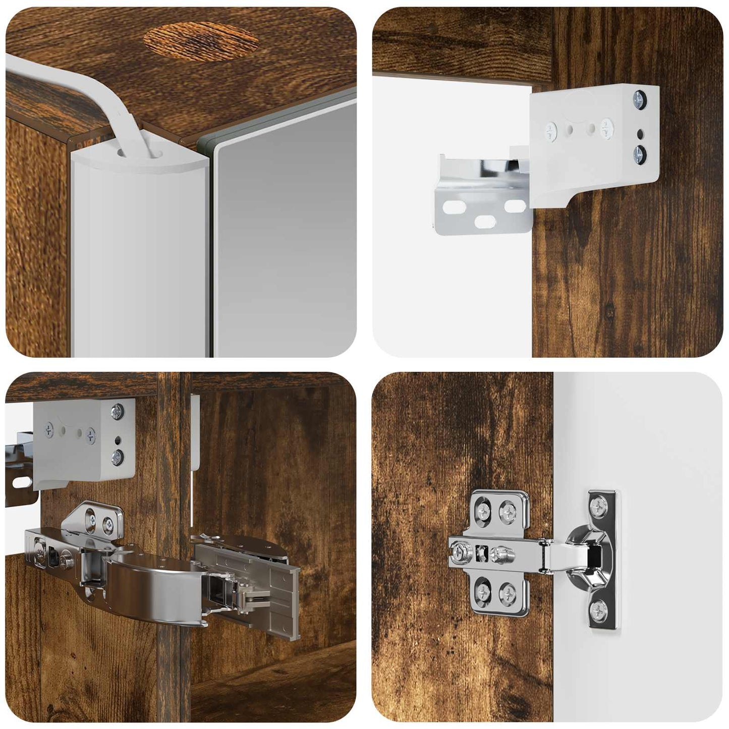 Bathroom Cabinet Set 5 pcs Smoked Oak Engineered Wood