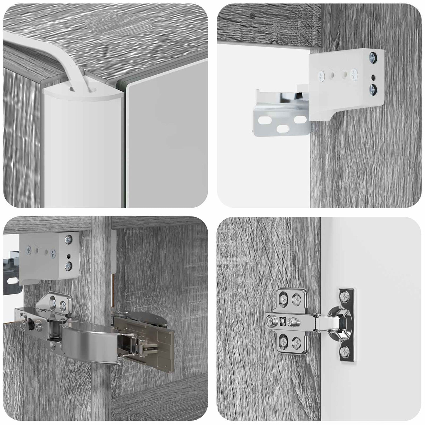 Bathroom Cabinet Set 5 pcs Grey Sonoma Engineered Wood