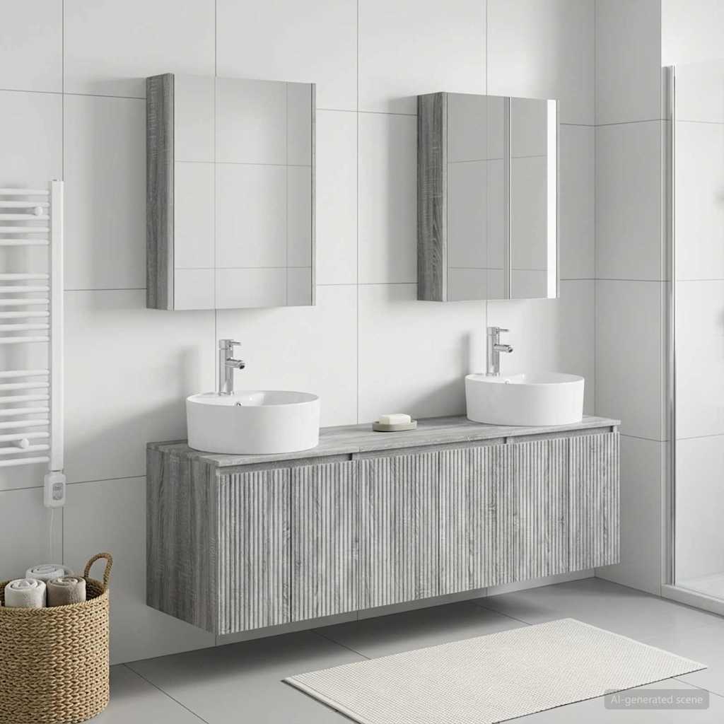 Bathroom Cabinet Set 5 pcs Grey Sonoma Engineered Wood