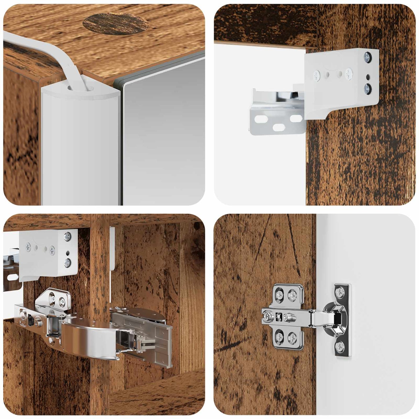 Bathroom Cabinet Set 5 pcs Old Wood Engineered Wood