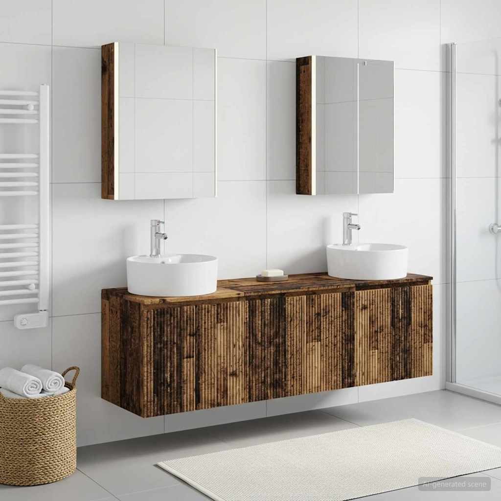 Bathroom Cabinet Set 5 pcs Old Wood Engineered Wood