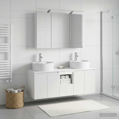 Bathroom Cabinet Set 4 pcs White Engineered Wood
