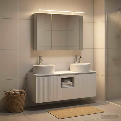 Bathroom Cabinet Set 4 pcs White Engineered Wood