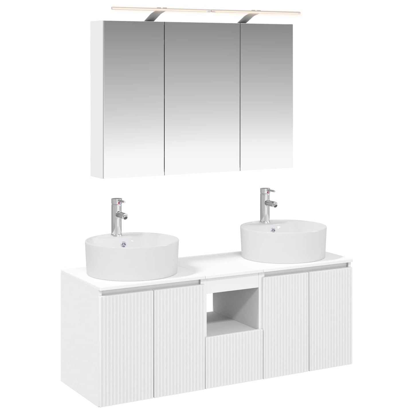 Bathroom Cabinet Set 4 pcs White Engineered Wood