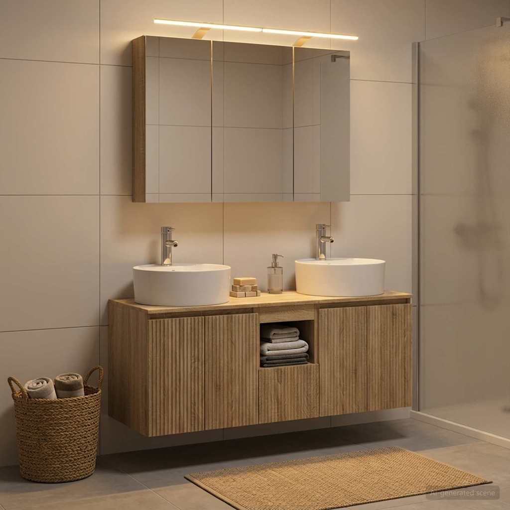 Bathroom Cabinet Set 4 pcs Sonoma Oak Engineered Wood