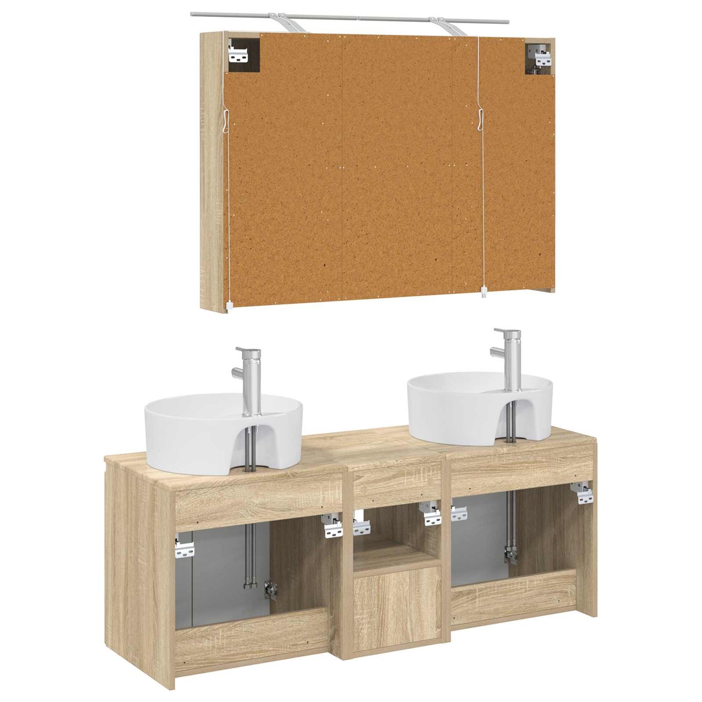 Bathroom Cabinet Set 4 pcs Sonoma Oak Engineered Wood