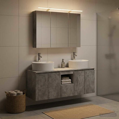Bathroom Cabinet Set 4 pcs Concrete Grey Engineered Wood