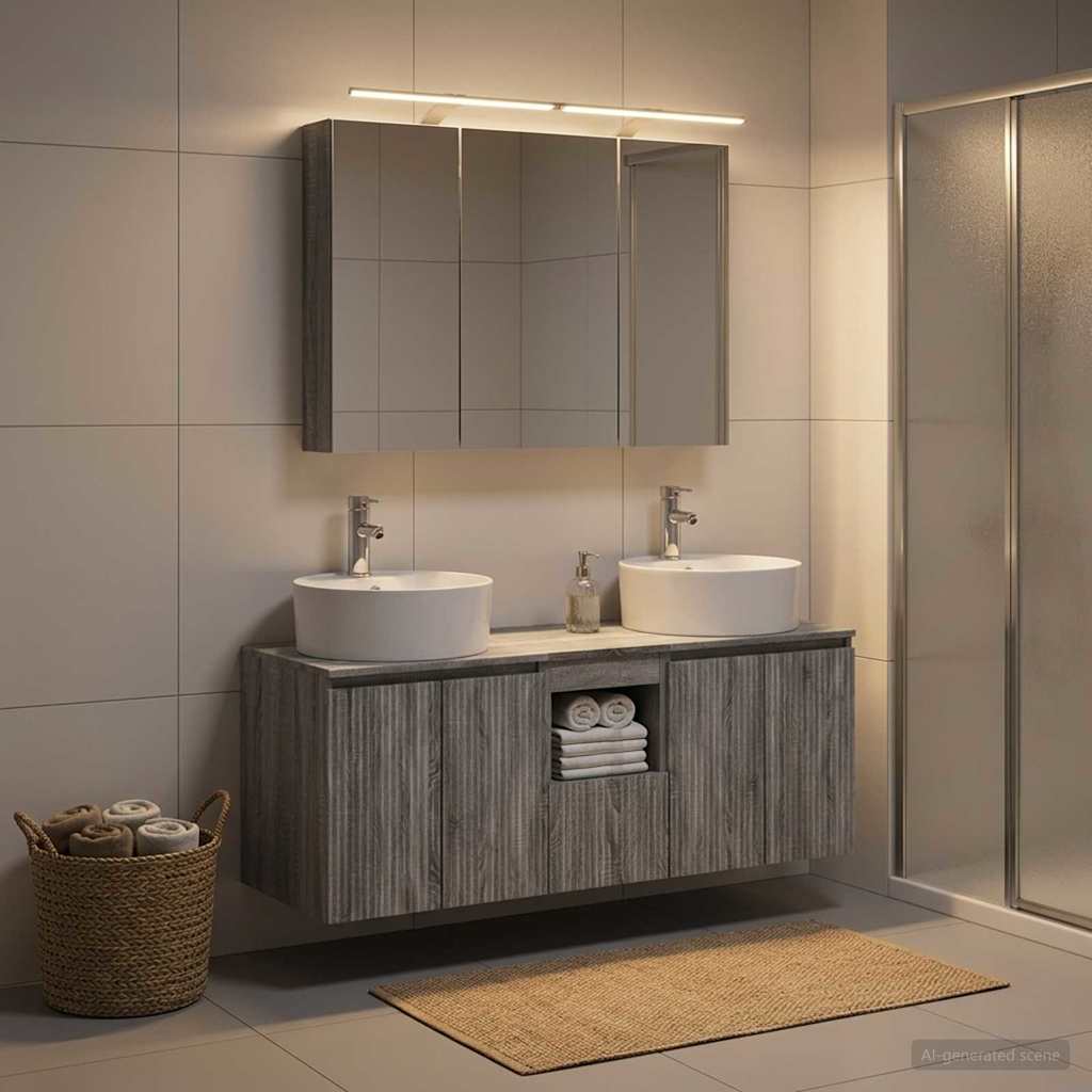 Bathroom Cabinet Set 4 pcs Grey Sonoma Engineered Wood