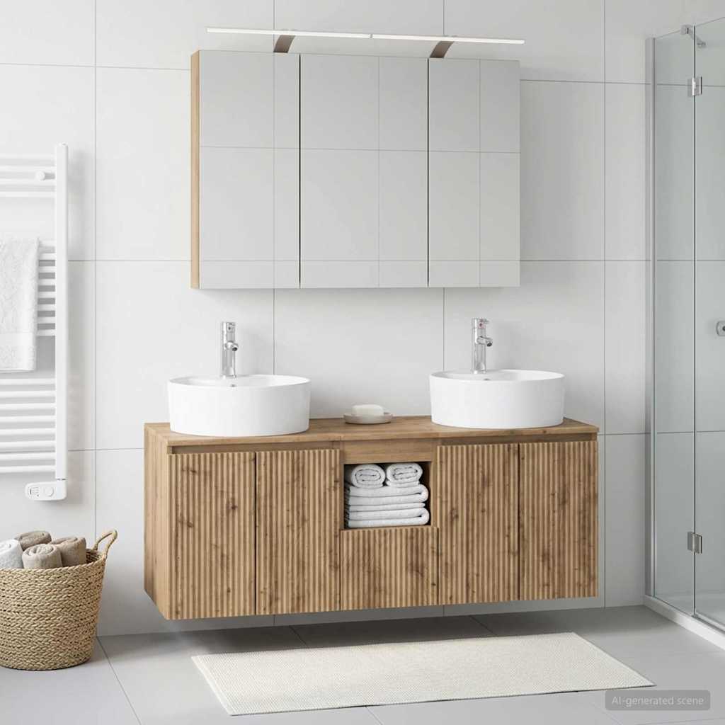 Bathroom Cabinet Set 4 pcs Artisan Oak Engineered Wood