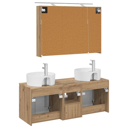 Bathroom Cabinet Set 4 pcs Artisan Oak Engineered Wood