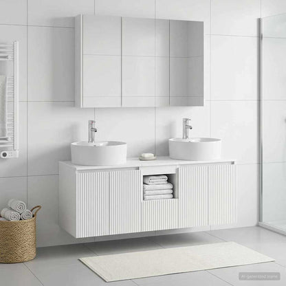 Bathroom Cabinet Set 4 pcs White Engineered Wood
