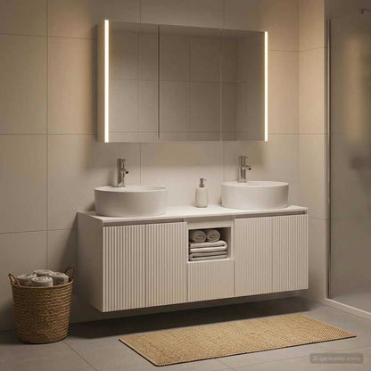 Bathroom Cabinet Set 4 pcs White Engineered Wood