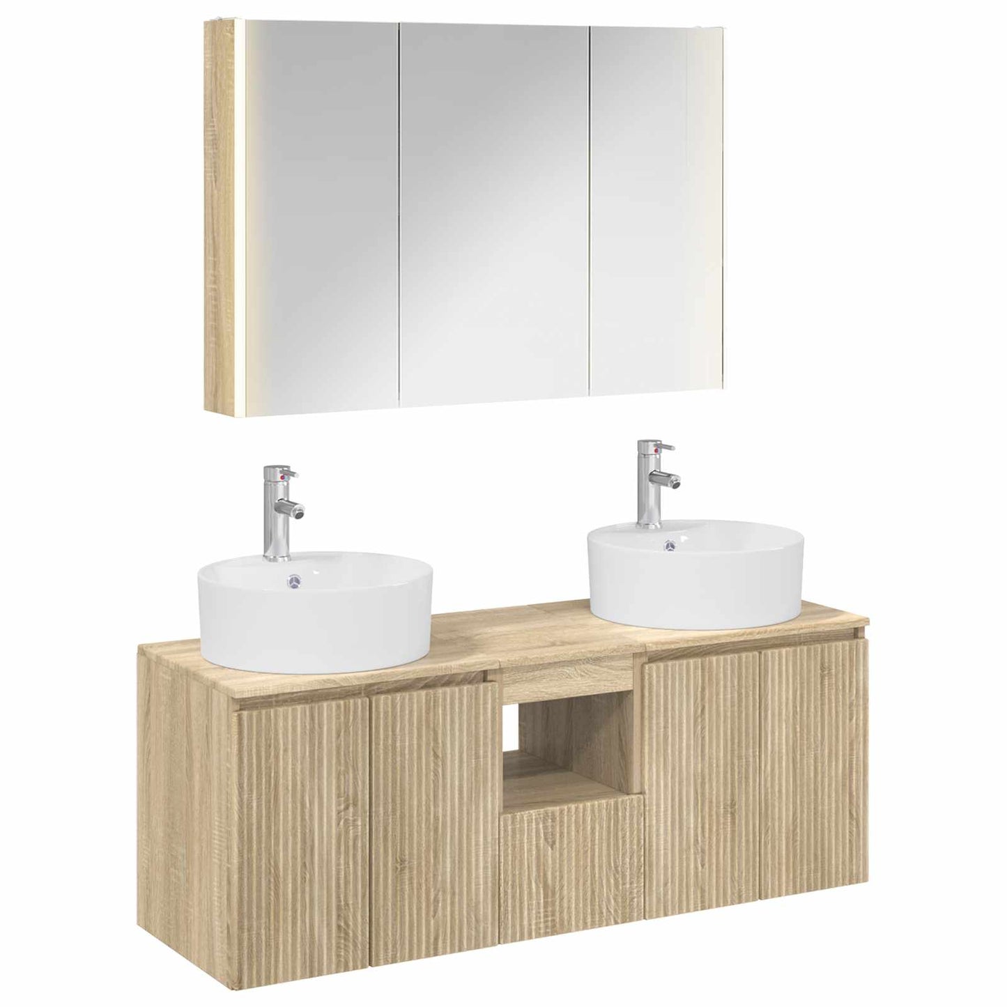 Bathroom Cabinet Set 4 pcs Sonoma Oak Engineered Wood