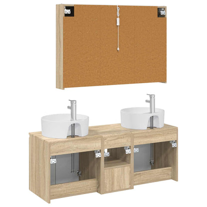 Bathroom Cabinet Set 4 pcs Sonoma Oak Engineered Wood