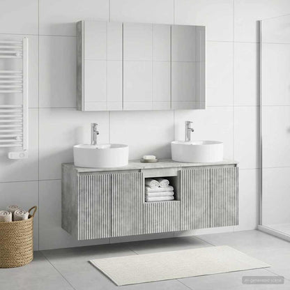Bathroom Cabinet Set 4 pcs Concrete Grey Engineered Wood