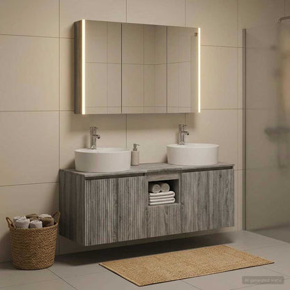 Bathroom Cabinet Set 4 pcs Grey Sonoma Engineered Wood