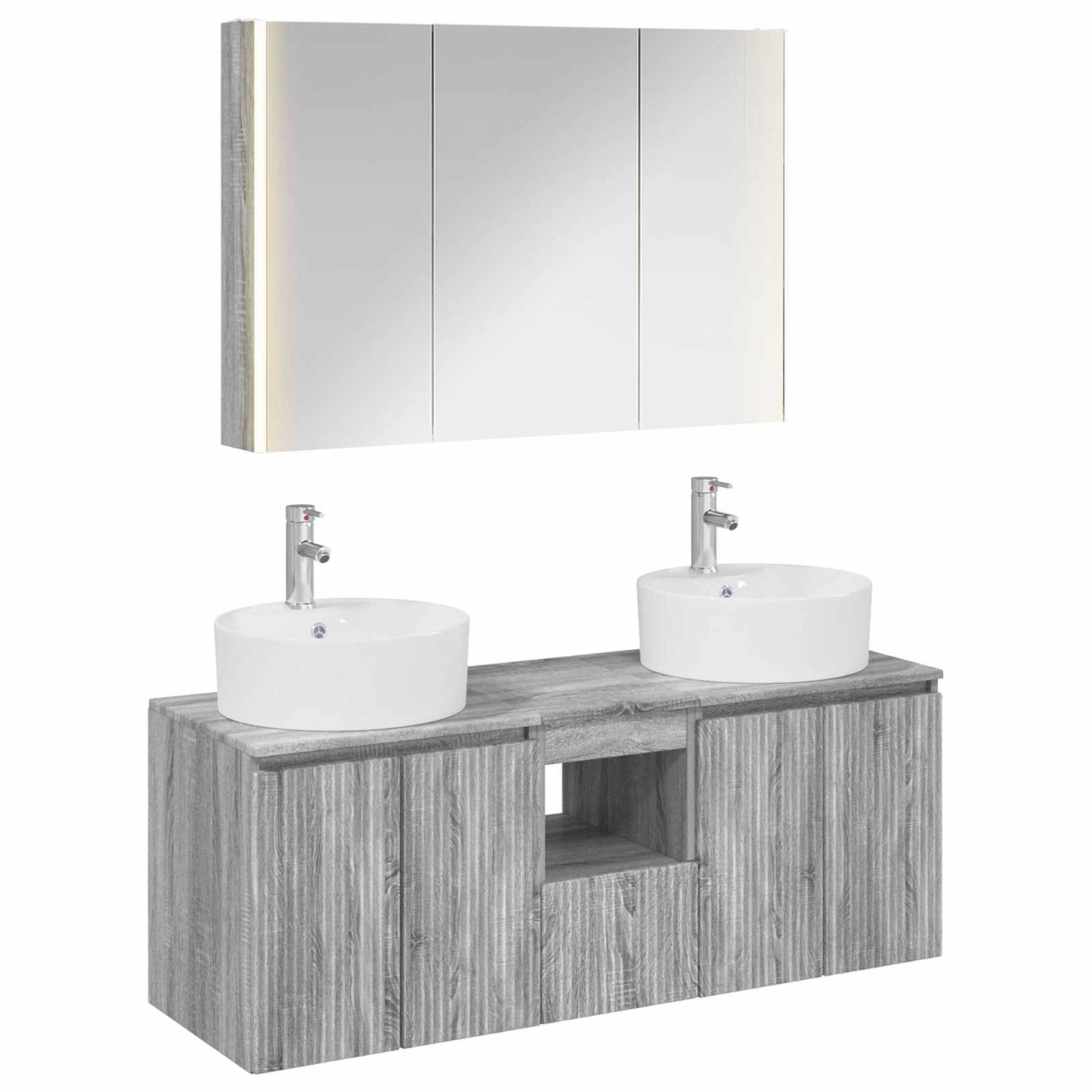 Bathroom Cabinet Set 4 pcs Grey Sonoma Engineered Wood