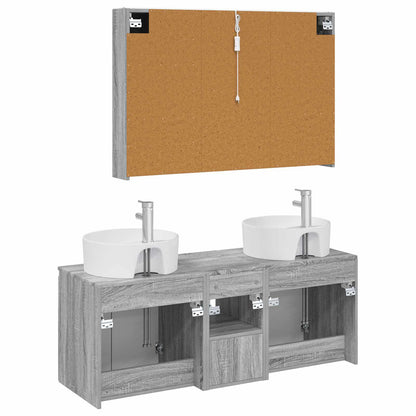 Bathroom Cabinet Set 4 pcs Grey Sonoma Engineered Wood
