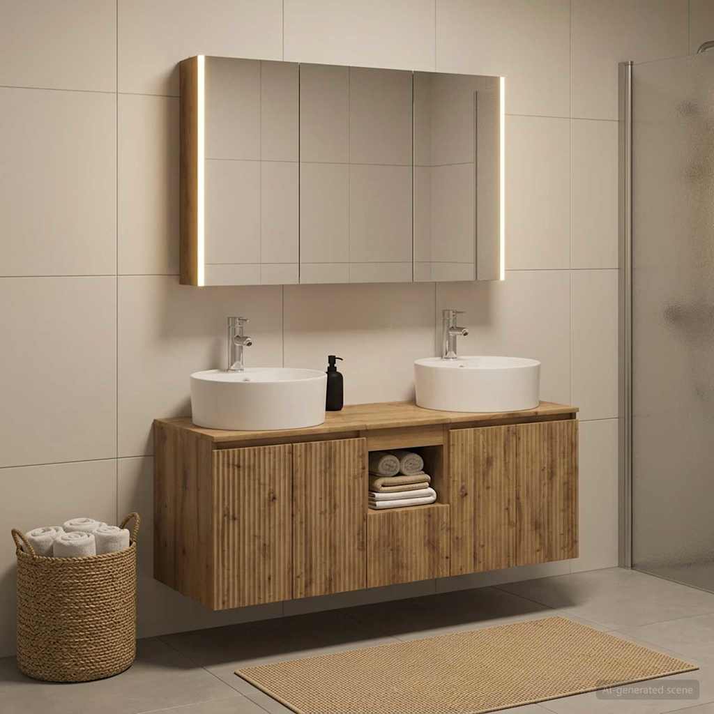 Bathroom Cabinet Set 4 pcs Artisan Oak Engineered Wood