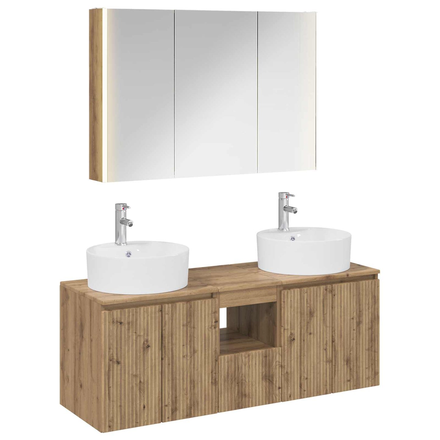 Bathroom Cabinet Set 4 pcs Artisan Oak Engineered Wood