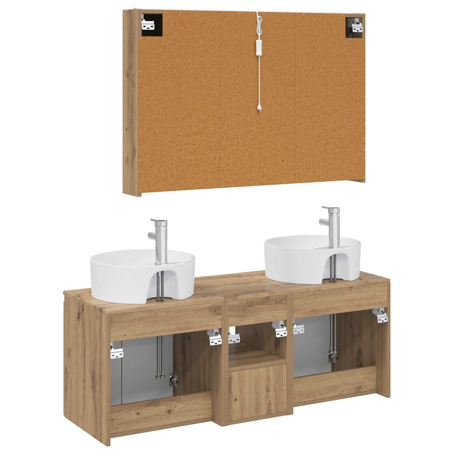 Bathroom Cabinet Set 4 pcs Artisan Oak Engineered Wood