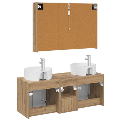 Bathroom Cabinet Set 4 pcs Artisan Oak Engineered Wood