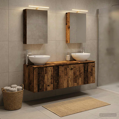Bathroom Cabinet Set 5 pcs Old Wood Engineered Wood