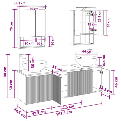 Bathroom Cabinet Set 5 pcs Sonoma Oak Engineered Wood