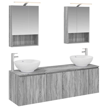 Bathroom Cabinet Set 5 pcs Grey Sonoma Engineered Wood