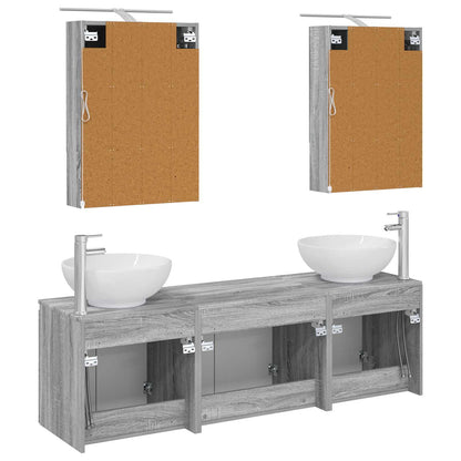 Bathroom Cabinet Set 5 pcs Grey Sonoma Engineered Wood