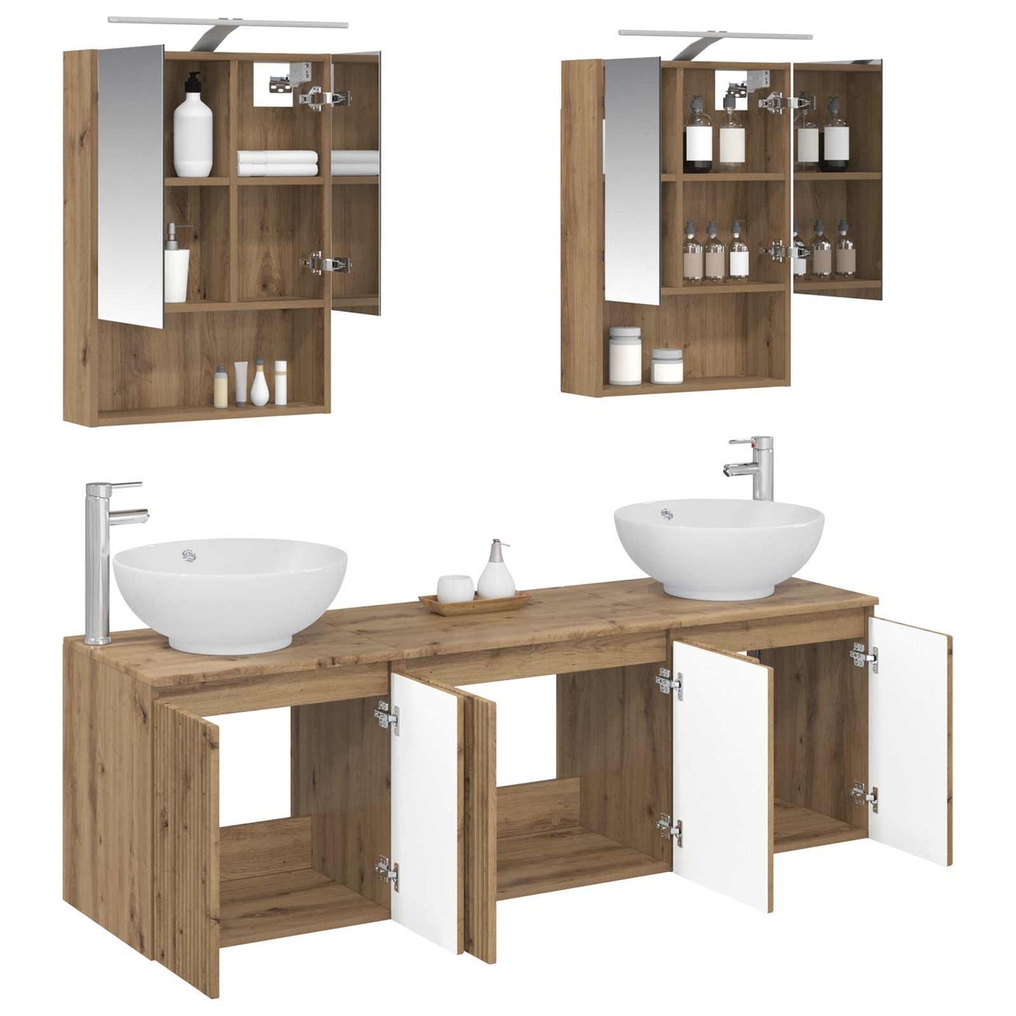 Bathroom Cabinet Set 5 pcs Artisan Oak Engineered Wood
