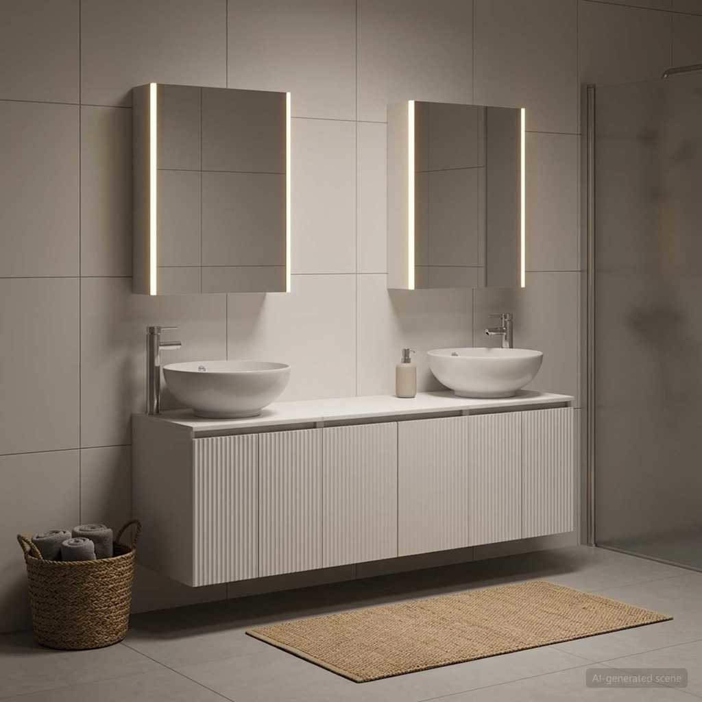 Bathroom Cabinet Set 5 pcs White Engineered Wood