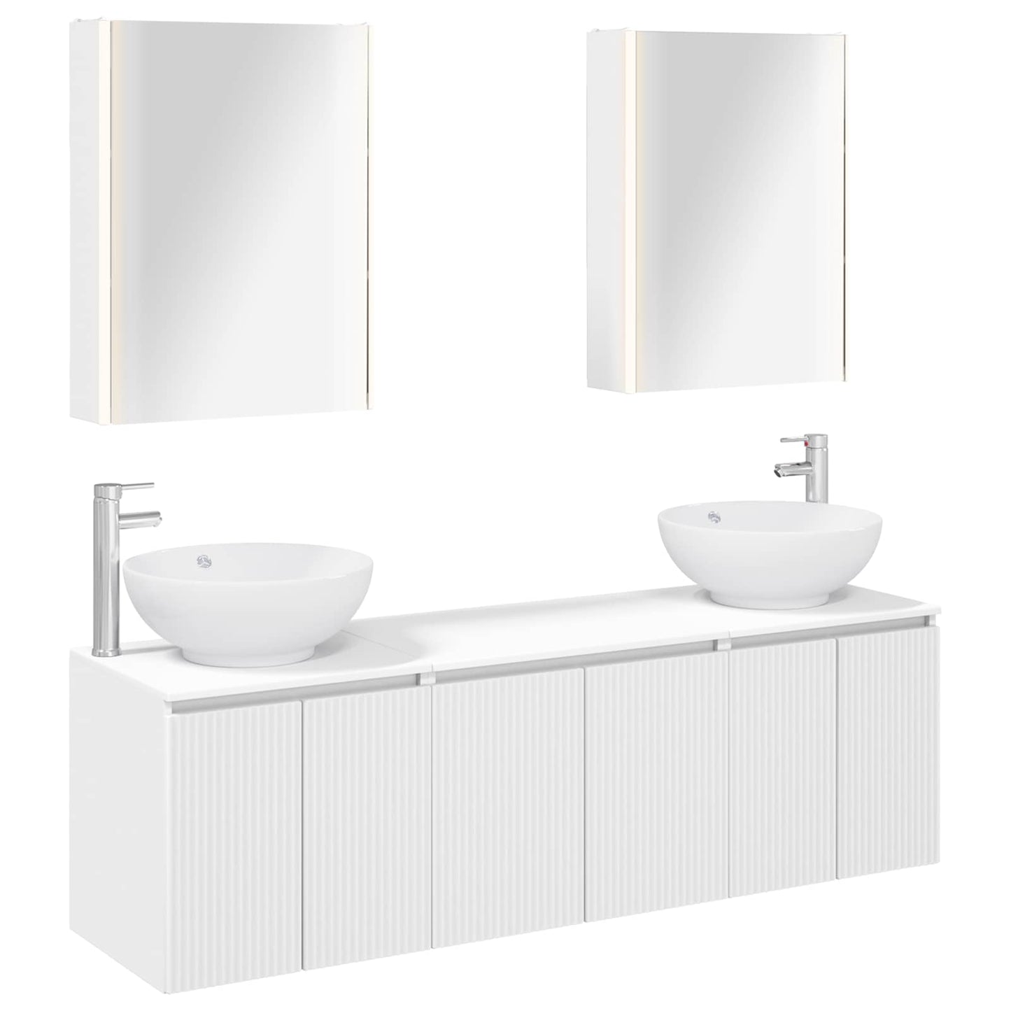 Bathroom Cabinet Set 5 pcs White Engineered Wood