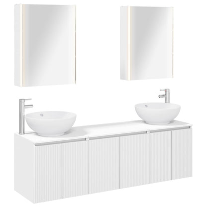 Bathroom Cabinet Set 5 pcs White Engineered Wood