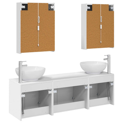 Bathroom Cabinet Set 5 pcs White Engineered Wood