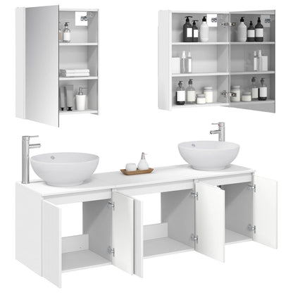 Bathroom Cabinet Set 5 pcs White Engineered Wood