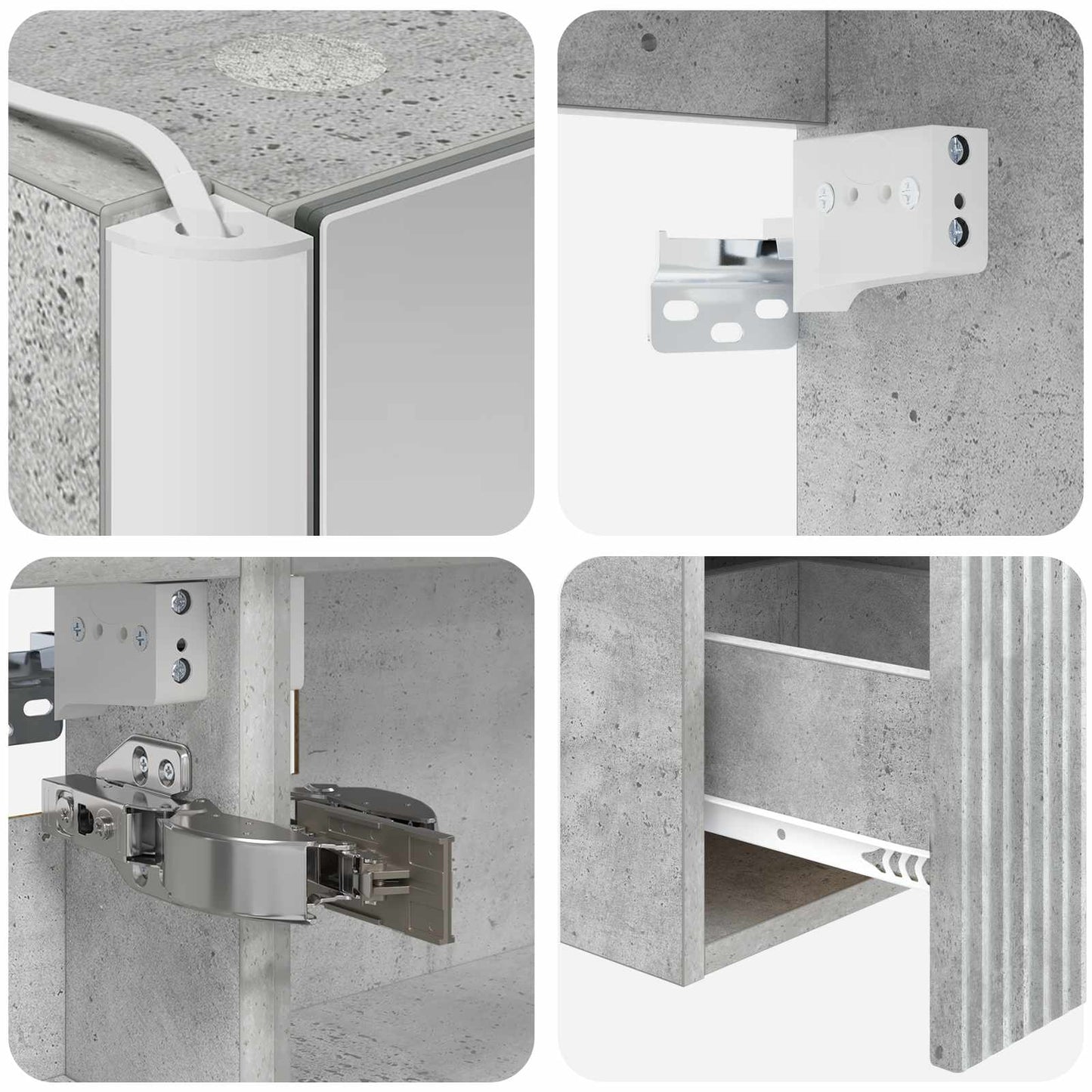 Bathroom Cabinet Set 5 pcs Concrete Grey Engineered Wood