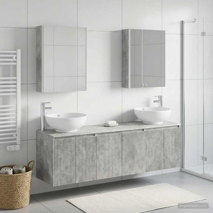 Bathroom Cabinet Set 5 pcs Concrete Grey Engineered Wood